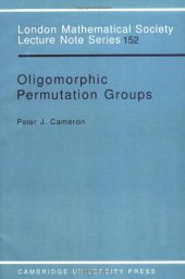 book Oligomorphic Permutation Groups