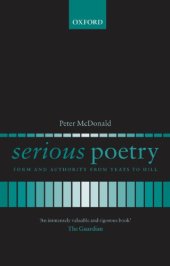 book Serious poetry: form and authority from Yeats to Hill