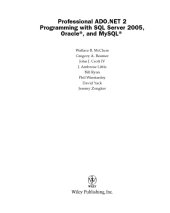 book Professional ADO.NET: programming with SQL server 2005, Oracle, and MySQL