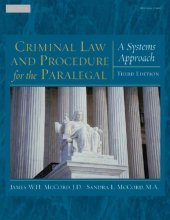 book Criminal law and procedure for the paralegal a systems approach