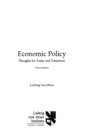 book Economic policy: thoughts for today and tomorrow