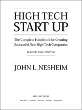 book High tech start up, revised and updated: the complete handbook for creating successful new high tech companies