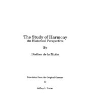 book The Study of Harmony: An Historical Perspective