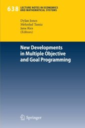 book New Developments in Multiple Objective and Goal Programming