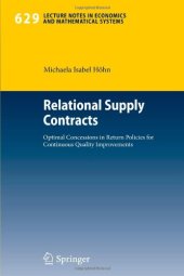 book Relational Supply Contracts: Optimal Concessions in Return Policies for Continuous Quality Improvements