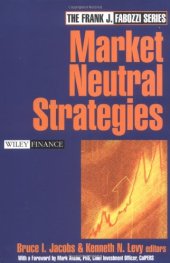 book Market Neutral Strategies (Wiley Finance Series)