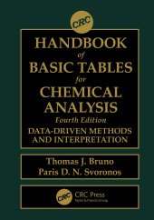 book CRC Handbook of Basic Tables for Chemical Analysis-Data-Driven Methods and Interpretation