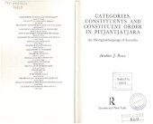 book Categories, constituents, and constituent order in Pitjantjatjara: an aboriginal language of Australia /