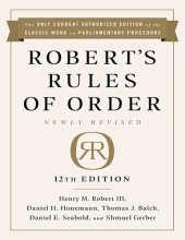 book Robert's Rules of Order Newly Revised, 12th edition