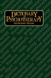 book Dictionary of psychotherapy