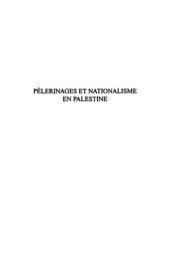 book Pèlerinages et nationalisme en Palestine: prophètes, héros et ancêtres