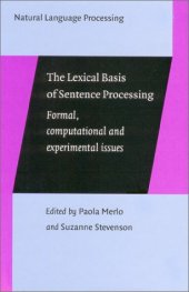 book The Lexical Basis of Sentence Processing: Formal, Computational and Experimental Issues (Natural Language Processing)