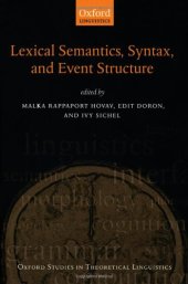 book Syntax, lexical semantics, and event structure