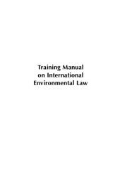 book Training manual on international environmental law