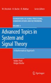 book Advanced Topics in System and Signal Theory: A Mathematical Approach