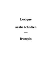 book Lexique arabe tchadien — français