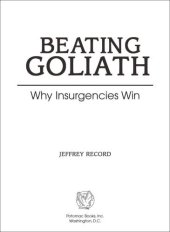 book Beating Goliath: Why Insurgencies Win