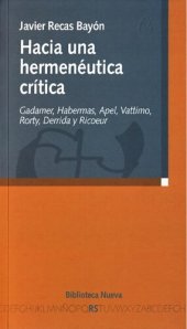 book Hacia una Hermenéutica crítica