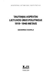 book Tautiniai aspektai Lietuvos ūkio politikoje 1919-1940 metais