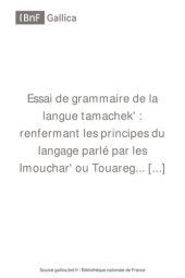 book Essai de grammaire de la langue tamachekʼ