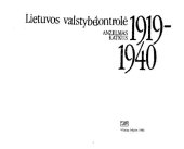 book Lietuvos valstybės kontrolė, 1919–1940