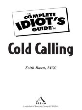 book The Complete Idiot's Guide to Cold Calling