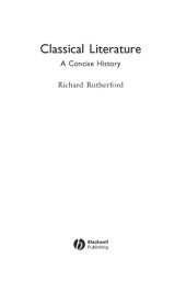 book Classical Literature: a Concise History