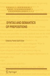 book Syntax and semantics of prepositions