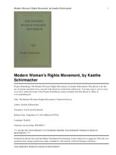 book The Modern Woman's Rights Movement A Historical Survey