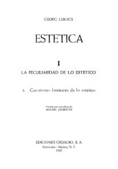 book Estética. Vol. 4. Cuestiones liminares de lo estético