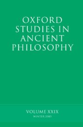 book Oxford studies in ancient philosophy. Volume XXIX