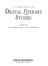 book A Companion to Digital Literary Studies