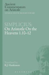 book On Aristotle On the heavens 1.10-12