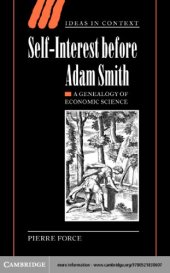 book Self-interest before Adam Smith: a genealogy of economic science