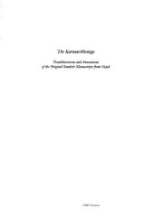 book The Karmavibhaṅga: Transliterations and Annotations of the Original Sanskrit Manuscripts from Nepal