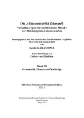 book Die Abhisamācārikā Dharmāḥ verhaltensregeln für buddhistische Mönche der Mahāsāṃghika-Lokottaravādins : herausgegeben, mit der chinesischen Parallelversion verglichen, übersetzt und kommentiert