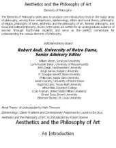 book Aesthetics and the Philosophy of Art