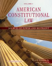 book American Constitutional Law Sources of Power and Restraint, Volume I