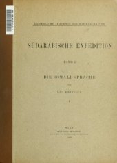 book Südarabische Expedition. Band I. Die Somali-Sprache