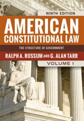 book American Constitutional Law, Volume I