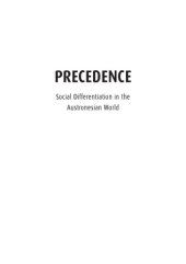 book Precedence: social differentiation in the Austronesian world