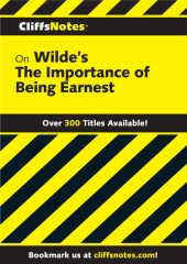 book CliffsNotes on Wilde's the Importance of Being Earnest