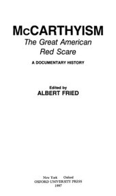 book McCarthyism, the Great American Red Scare: A Documentary History