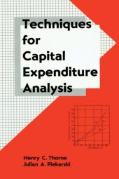 book Techniques for Capital Expenditure Analysis