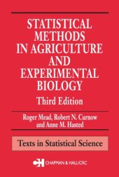 book Statistical Methods in Agriculture and Experimental Biology