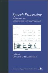 book Speech Processing: A Dynamic and Optimization-Oriented Approach