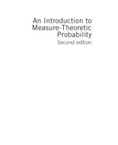 book An introduction to measure-theoretic probability