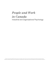 book People and work in Canada: industrial and organizational psychology