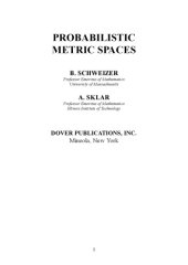 book Probabilistic metric spaces