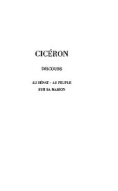 book Cicéron: Discours: Au Sénat. Au peuple. Sur sa maison
